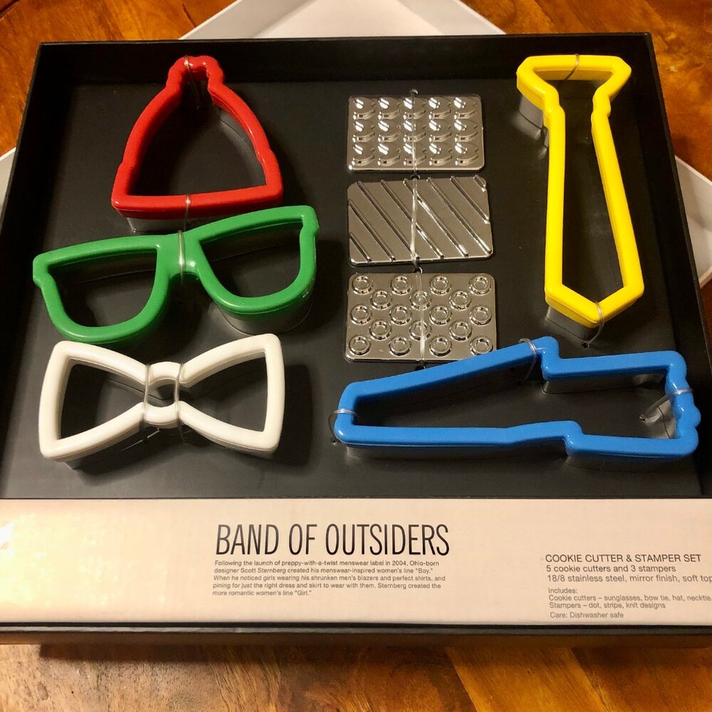Neiman Marcus “Band of Outsiders” Cookie Cutter & Pattern Plate Set